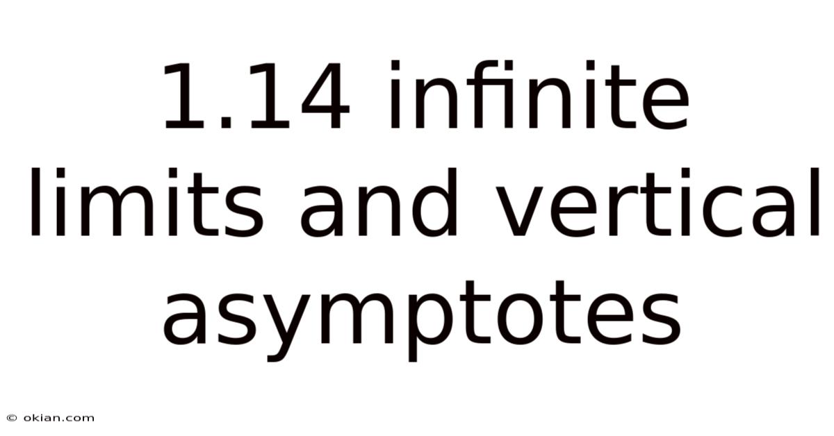 1.14 Infinite Limits And Vertical Asymptotes