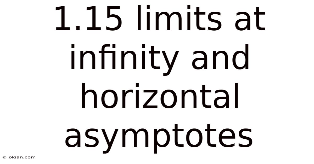 1.15 Limits At Infinity And Horizontal Asymptotes