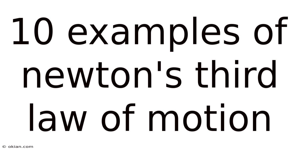 10 Examples Of Newton's Third Law Of Motion