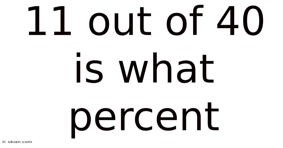 11 Out Of 40 Is What Percent