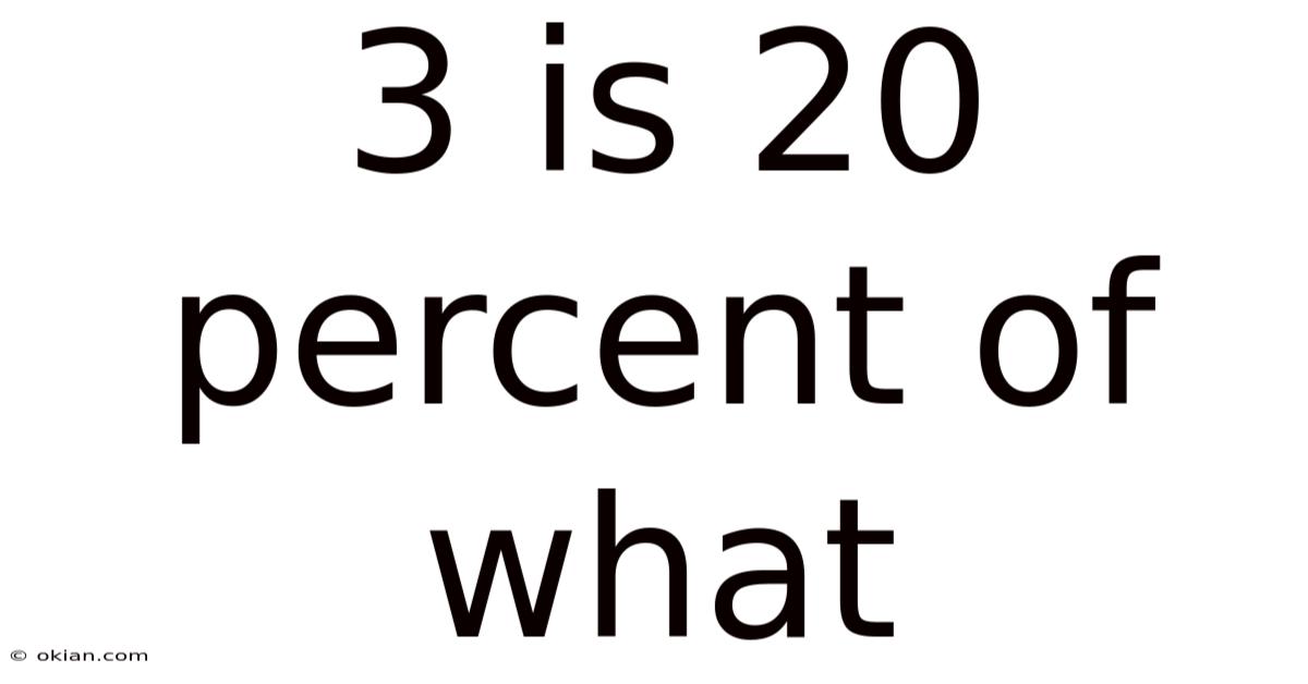 3 Is 20 Percent Of What