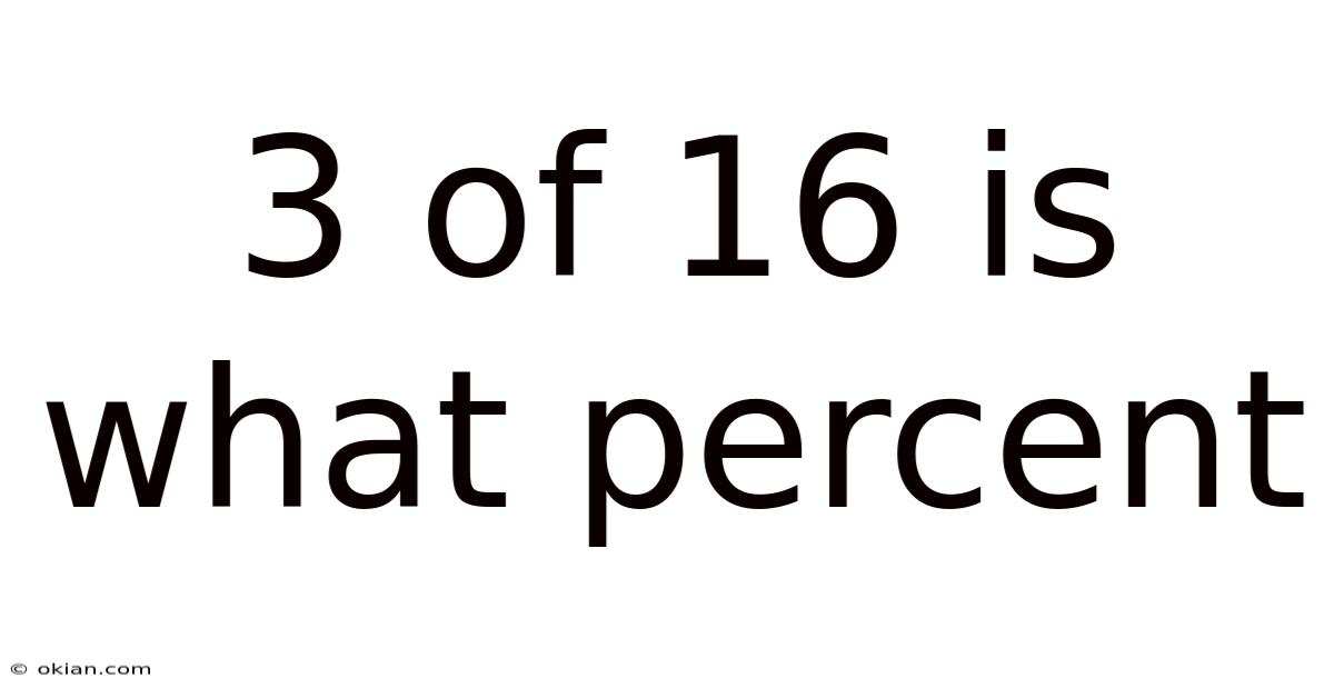 3 Of 16 Is What Percent