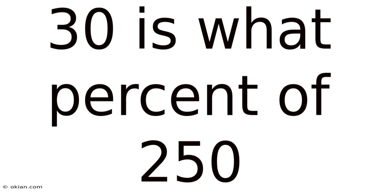 30 Is What Percent Of 250