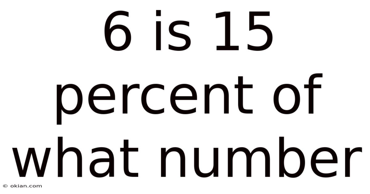 6 Is 15 Percent Of What Number