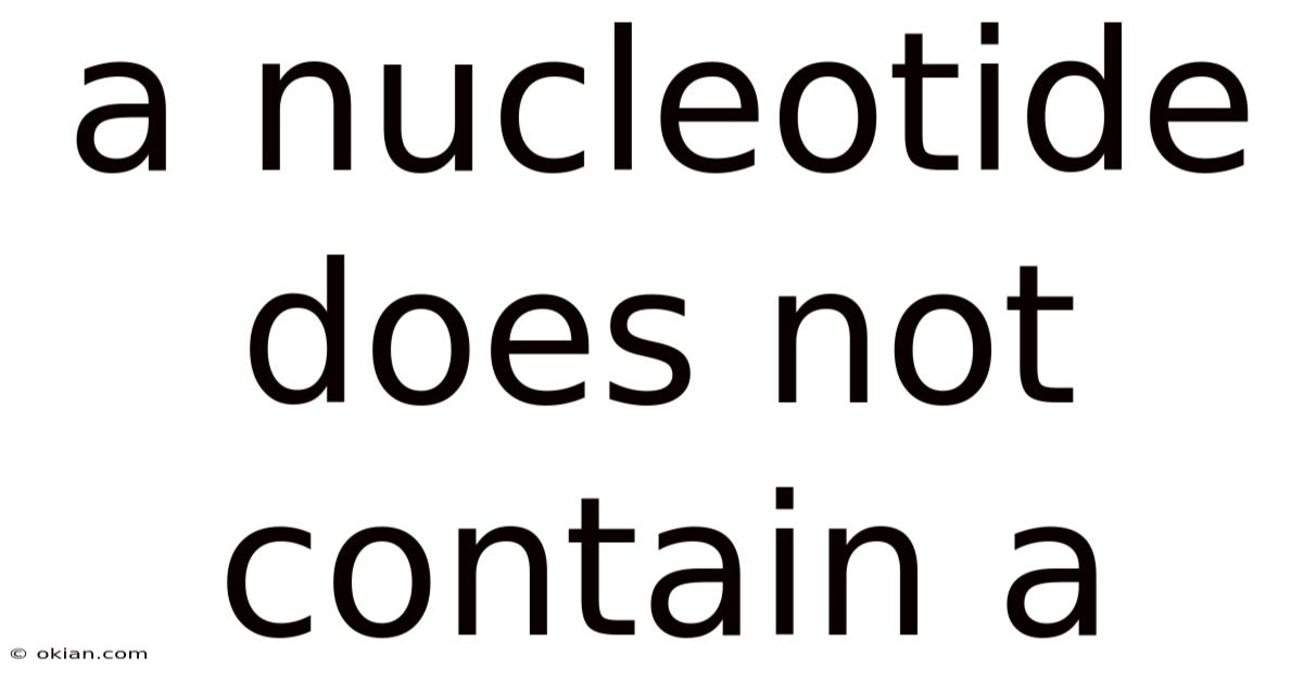 A Nucleotide Does Not Contain A