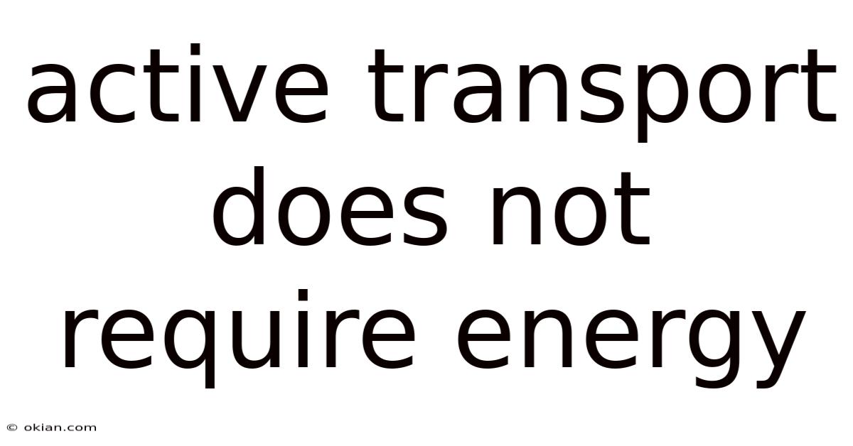 Active Transport Does Not Require Energy