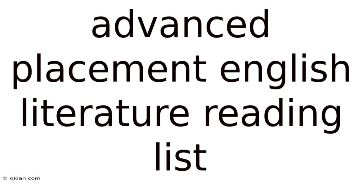 Advanced Placement English Literature Reading List