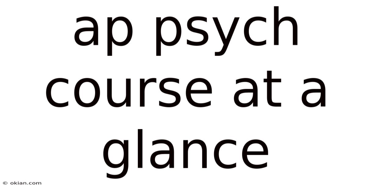 Ap Psych Course At A Glance