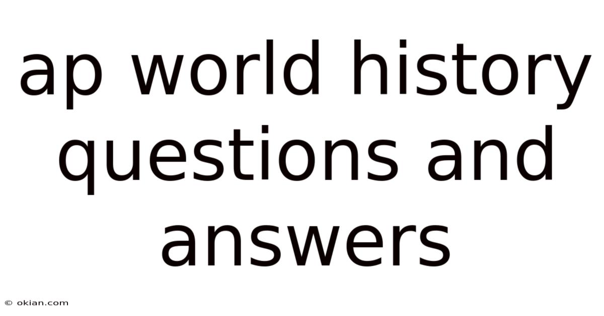 Ap World History Questions And Answers
