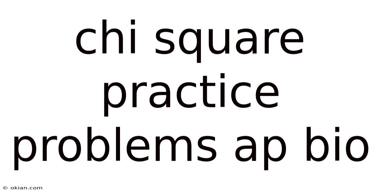 Chi Square Practice Problems Ap Bio