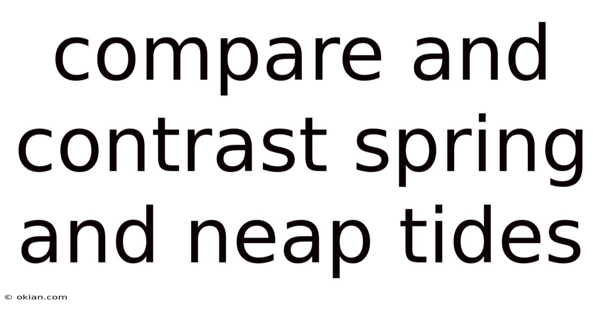 Compare And Contrast Spring And Neap Tides