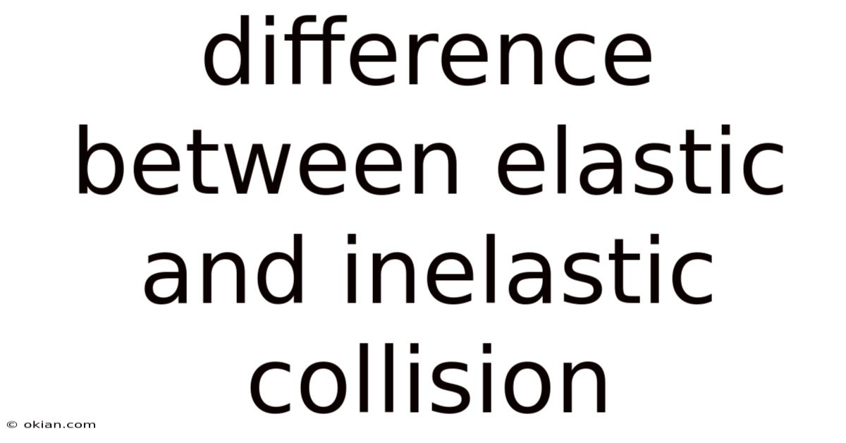Difference Between Elastic And Inelastic Collision