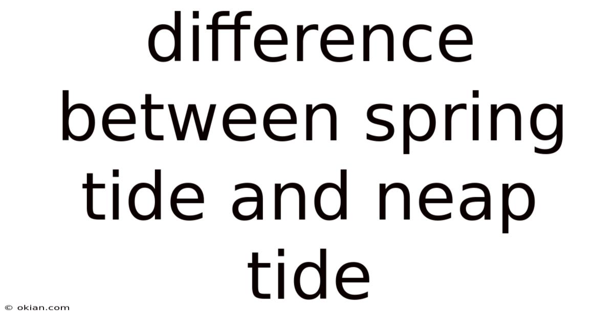 Difference Between Spring Tide And Neap Tide