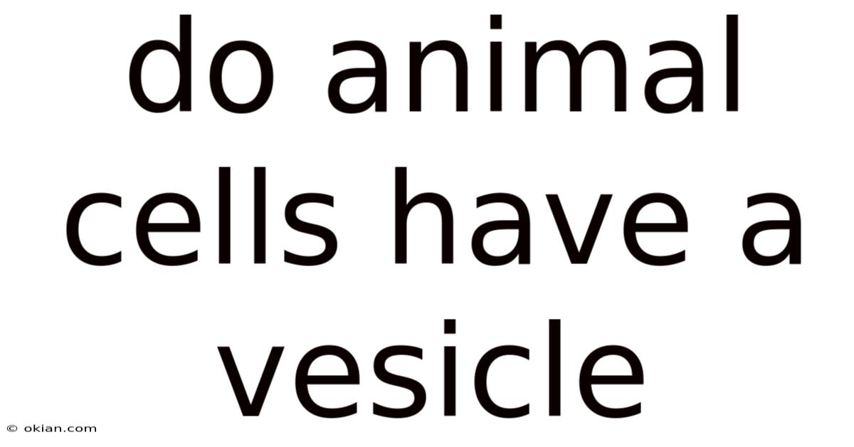 Do Animal Cells Have A Vesicle