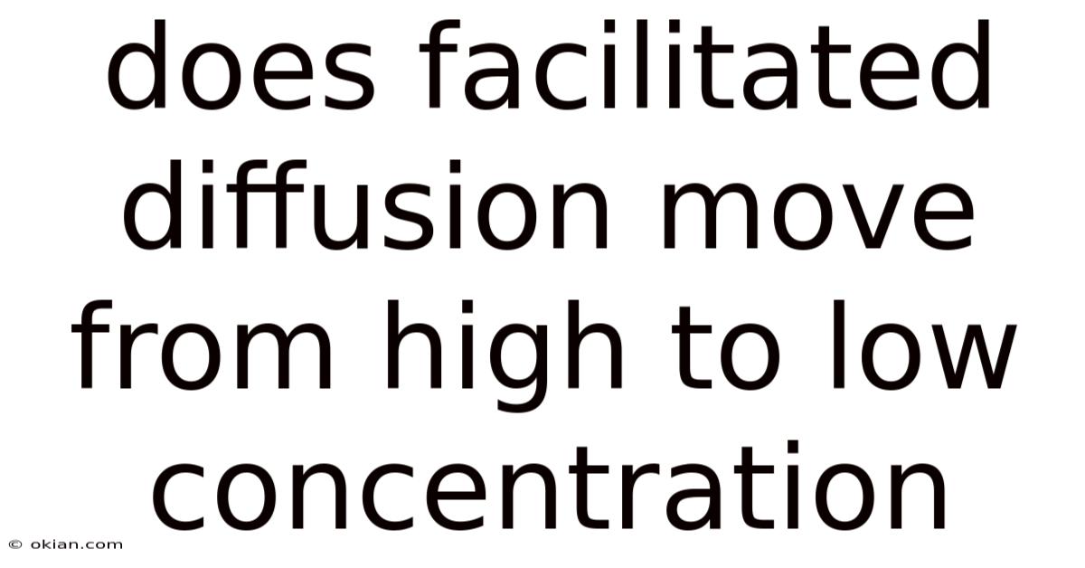 Does Facilitated Diffusion Move From High To Low Concentration