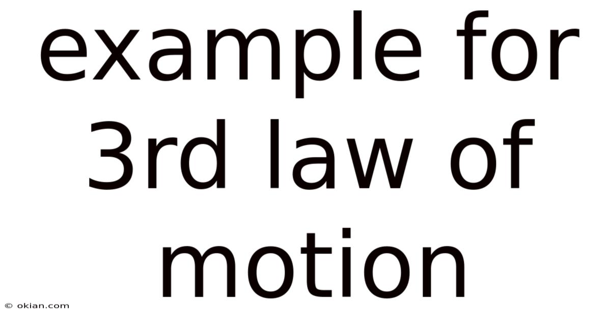 Example For 3rd Law Of Motion