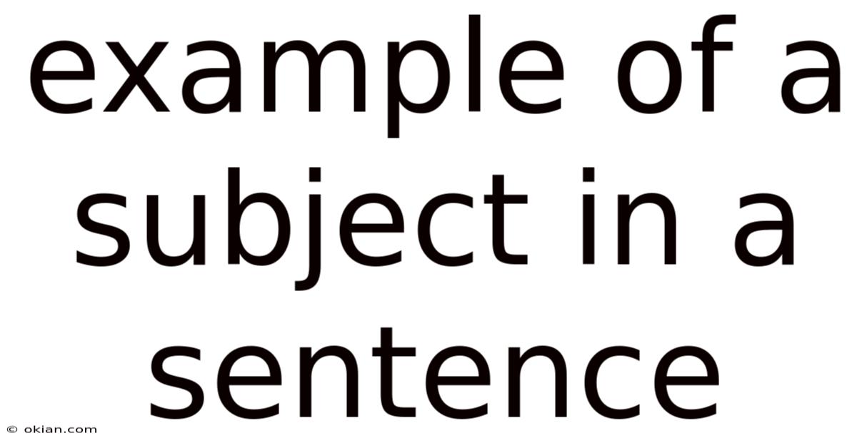Example Of A Subject In A Sentence