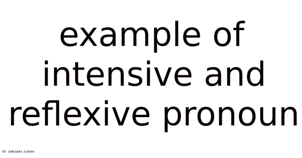 Example Of Intensive And Reflexive Pronoun