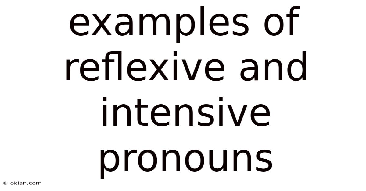 Examples Of Reflexive And Intensive Pronouns