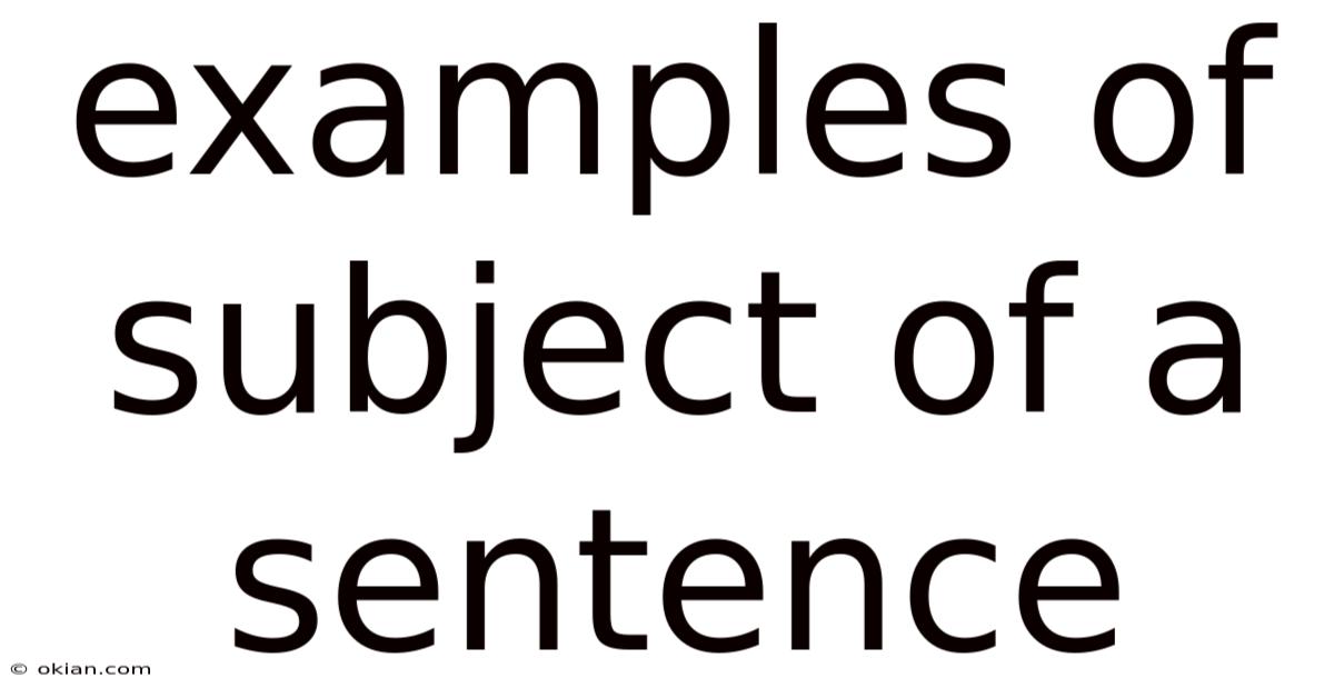 Examples Of Subject Of A Sentence