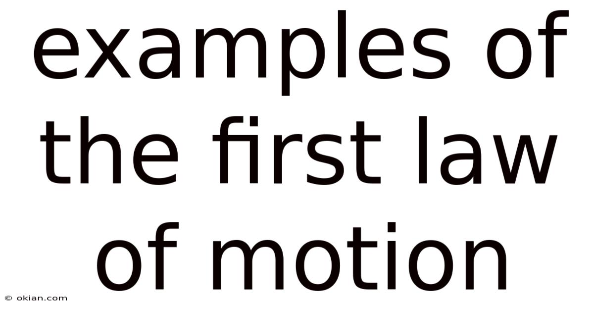 Examples Of The First Law Of Motion