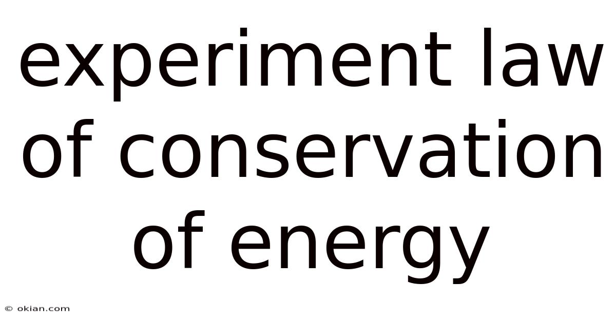 Experiment Law Of Conservation Of Energy