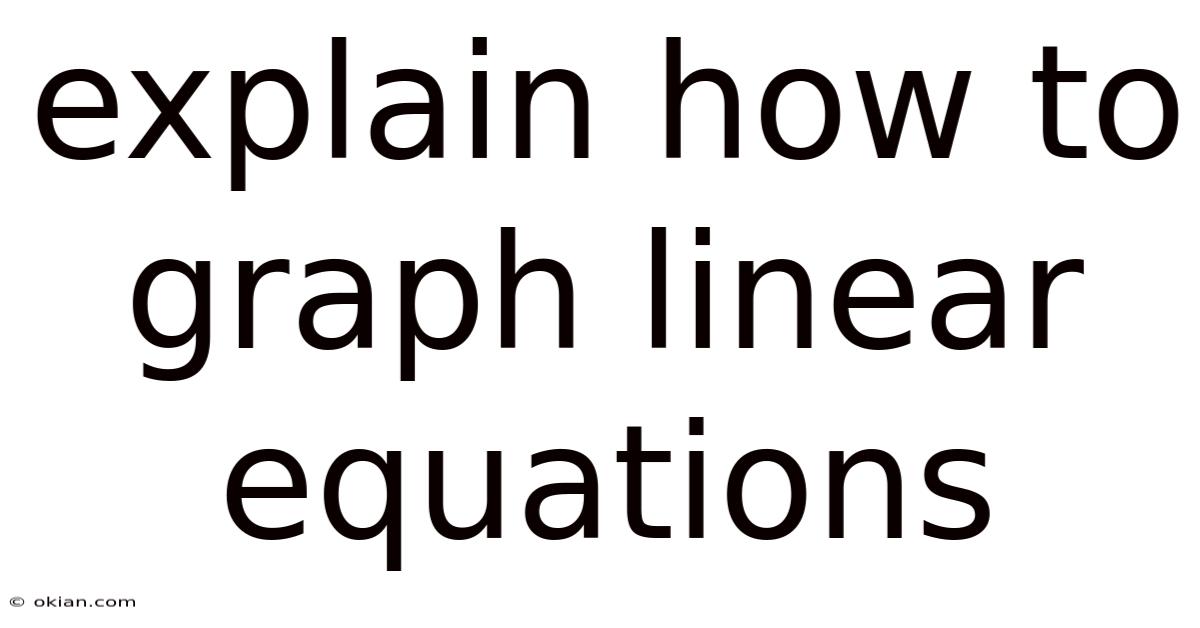 Explain How To Graph Linear Equations