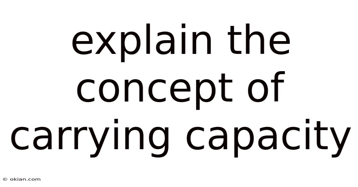 Explain The Concept Of Carrying Capacity