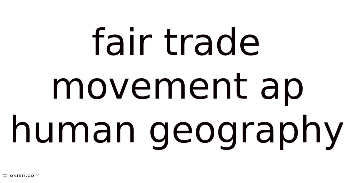 Fair Trade Movement Ap Human Geography