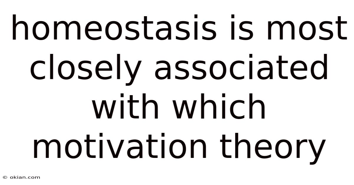 Homeostasis Is Most Closely Associated With Which Motivation Theory