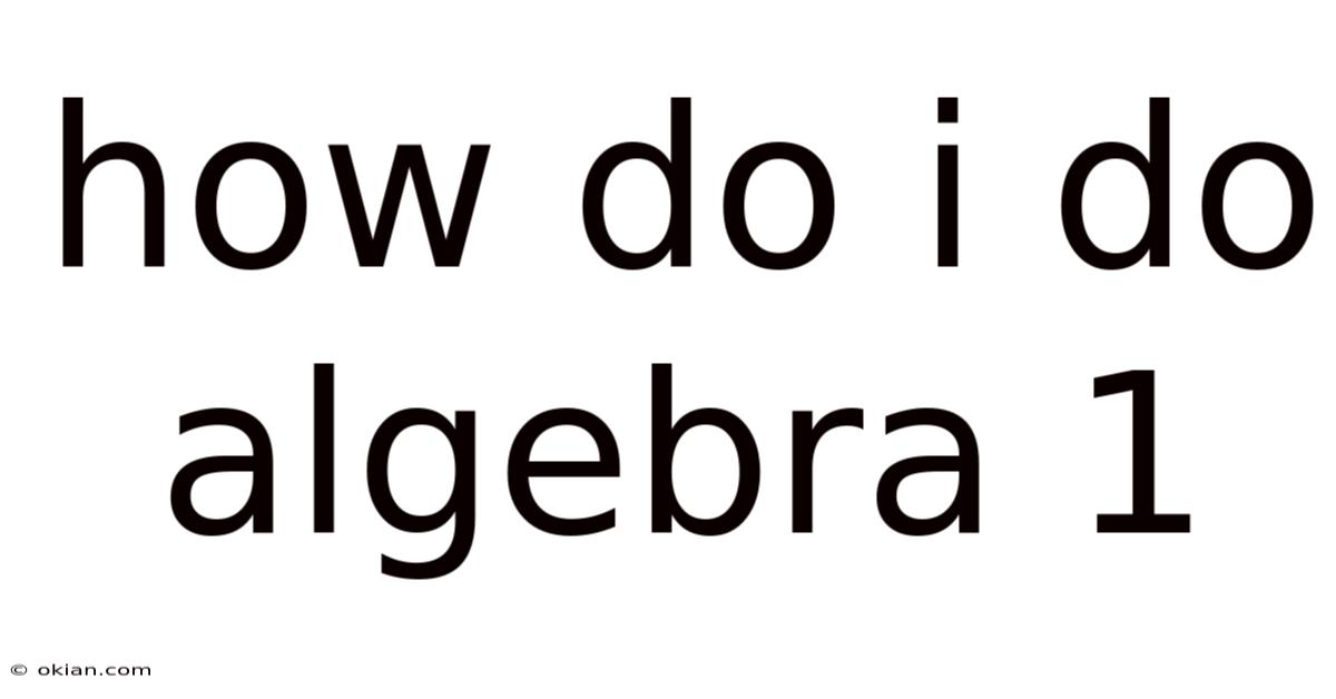 How Do I Do Algebra 1
