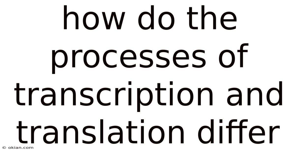 How Do The Processes Of Transcription And Translation Differ