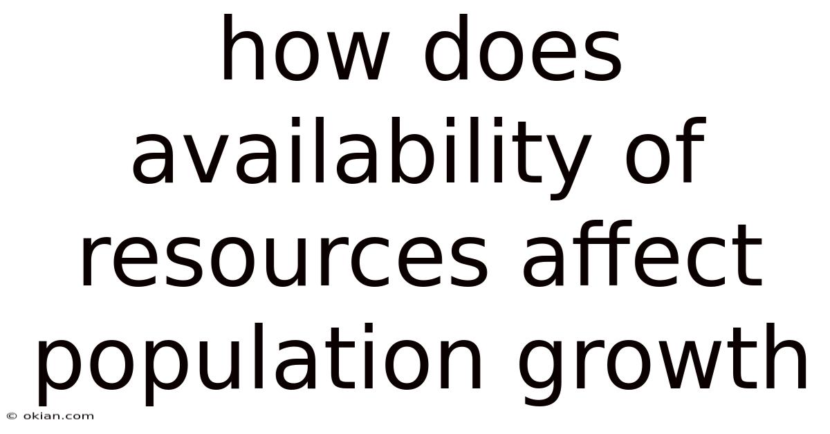 How Does Availability Of Resources Affect Population Growth