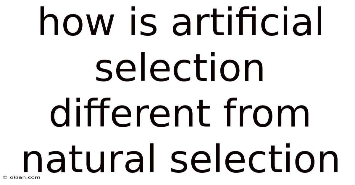How Is Artificial Selection Different From Natural Selection