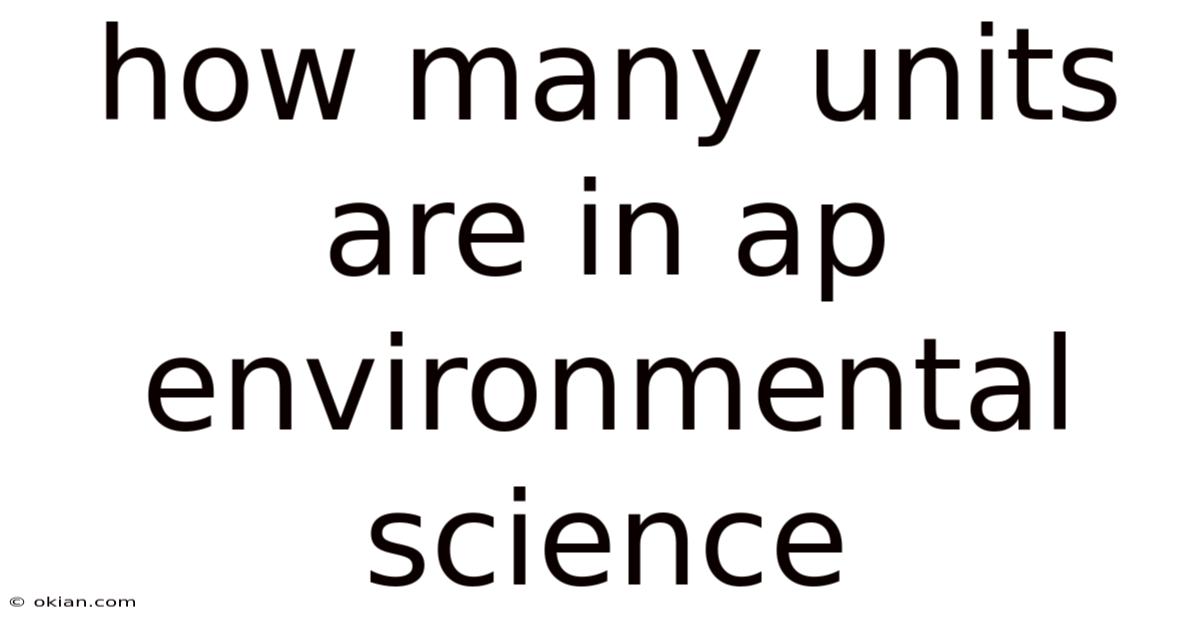 How Many Units Are In Ap Environmental Science