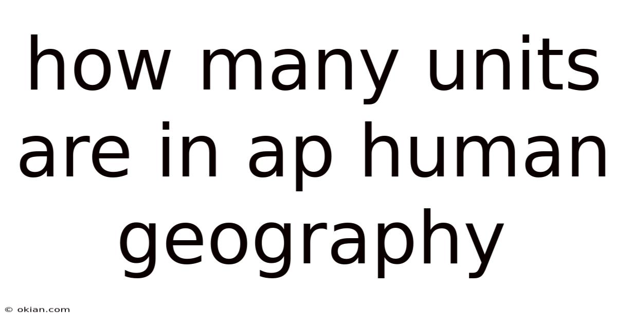 How Many Units Are In Ap Human Geography
