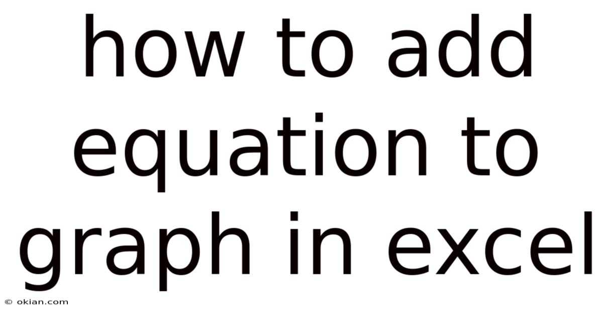 How To Add Equation To Graph In Excel