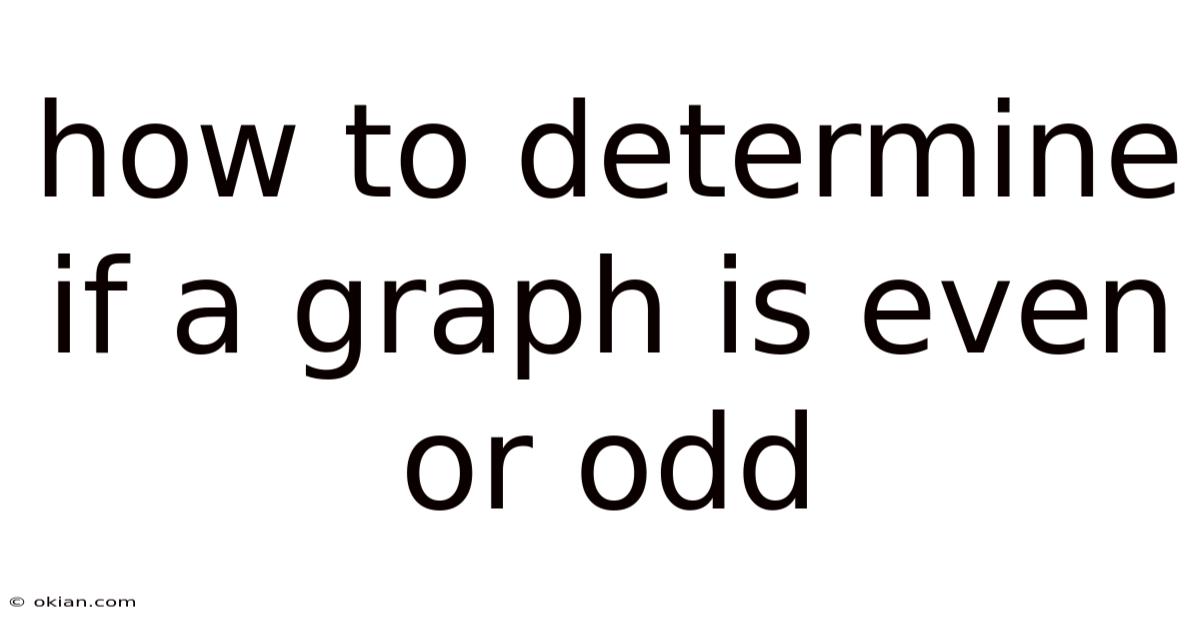 How To Determine If A Graph Is Even Or Odd