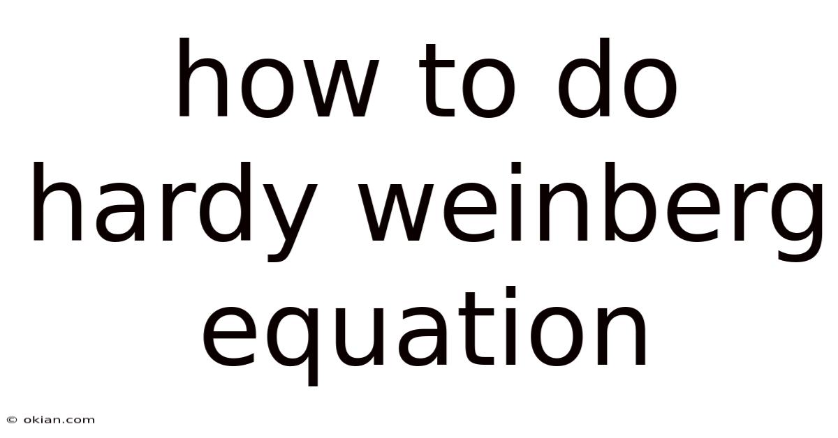 How To Do Hardy Weinberg Equation