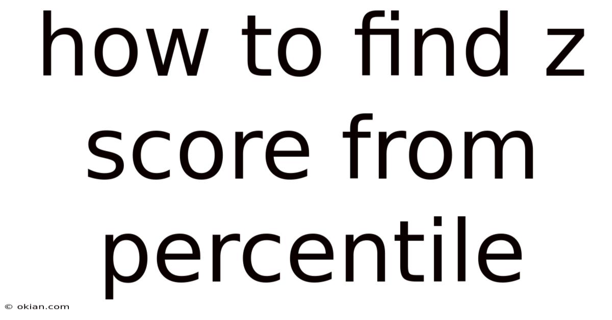 How To Find Z Score From Percentile