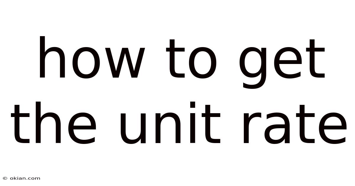 How To Get The Unit Rate