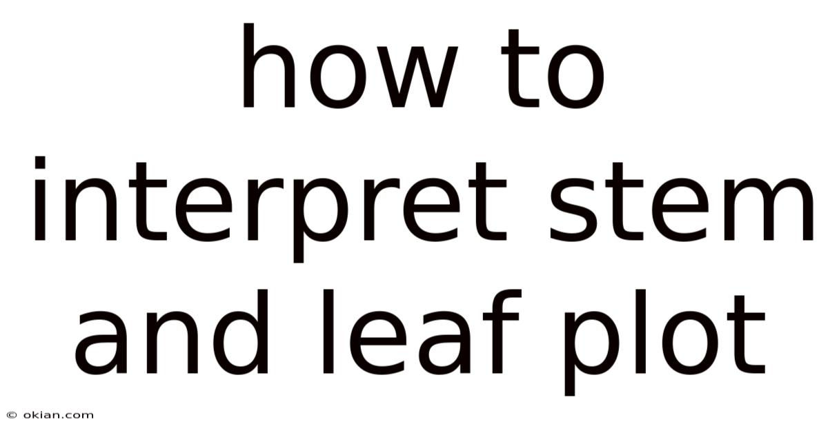 How To Interpret Stem And Leaf Plot