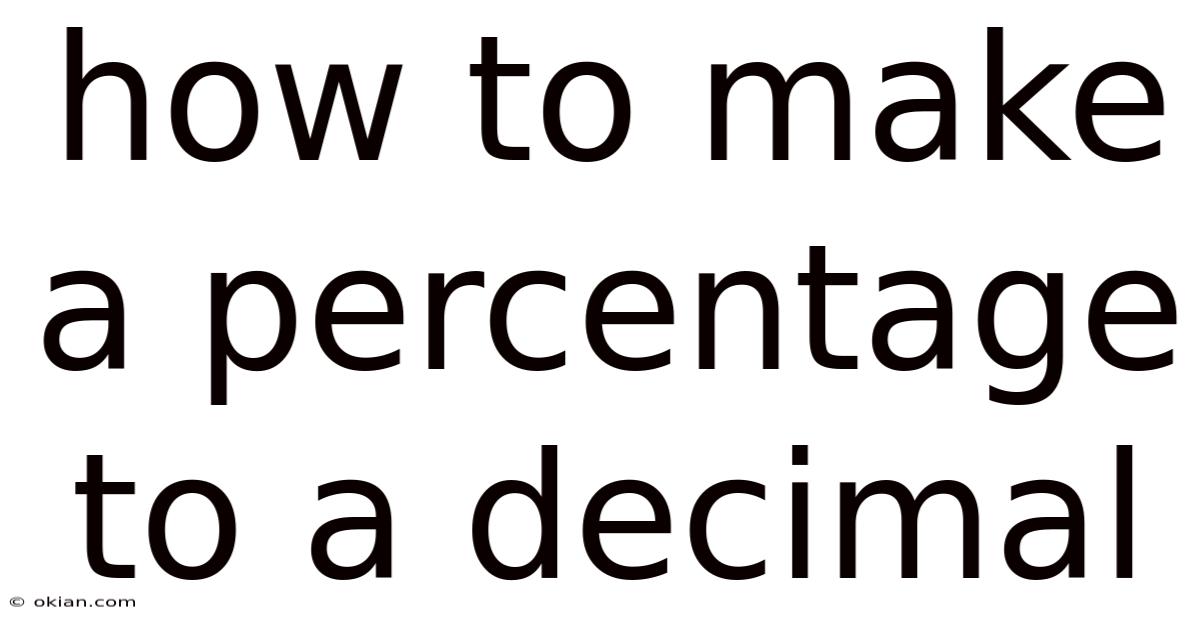How To Make A Percentage To A Decimal