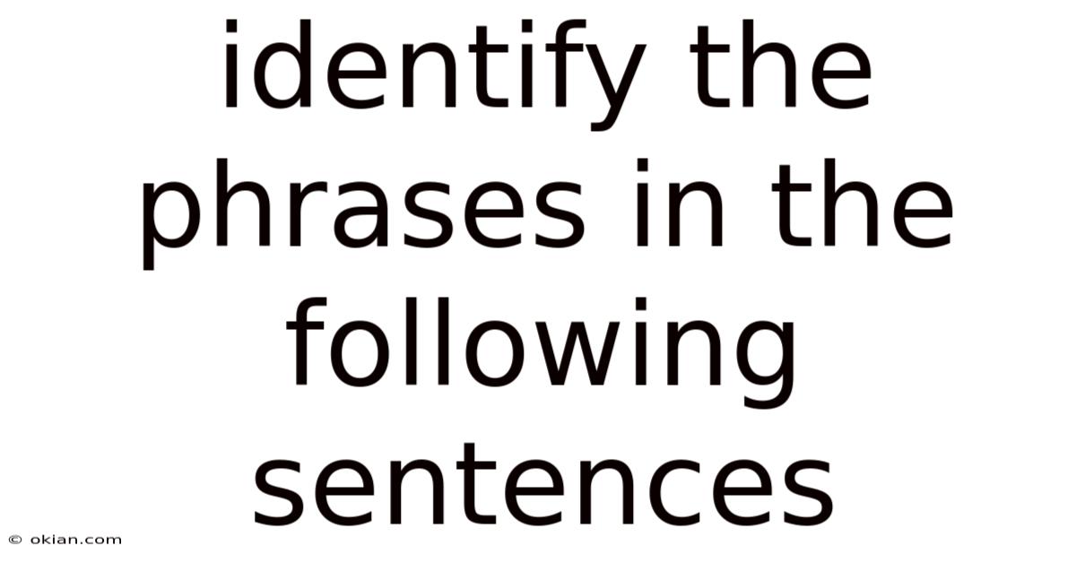 Identify The Phrases In The Following Sentences