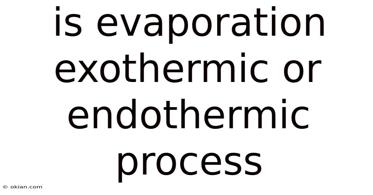 Is Evaporation Exothermic Or Endothermic Process