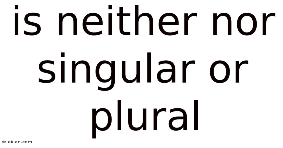 Is Neither Nor Singular Or Plural