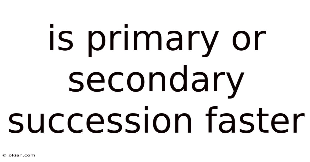 Is Primary Or Secondary Succession Faster