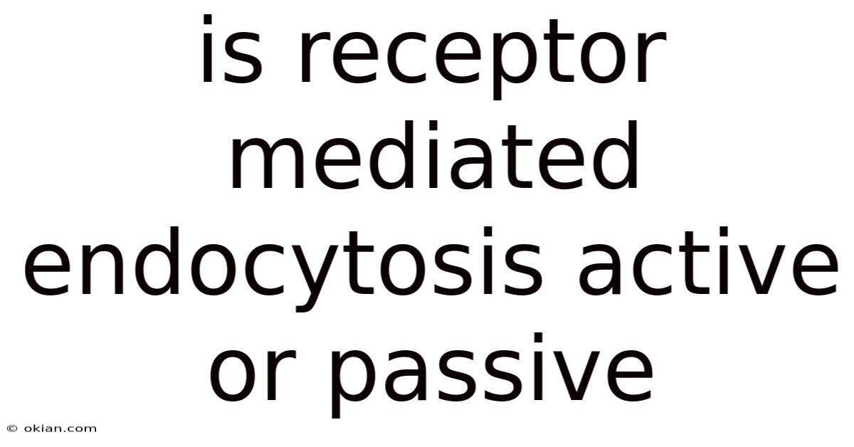 Is Receptor Mediated Endocytosis Active Or Passive