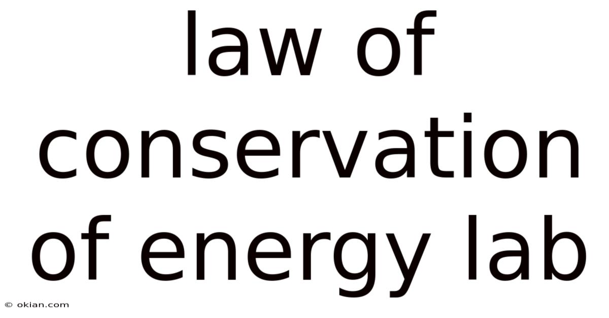 Law Of Conservation Of Energy Lab