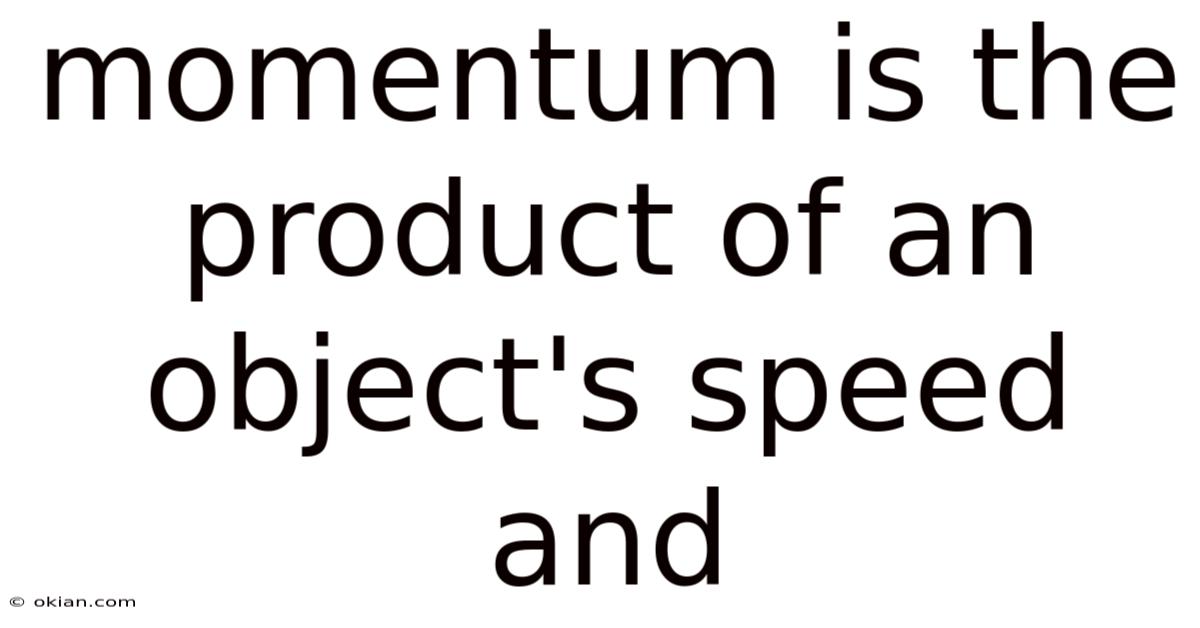 Momentum Is The Product Of An Object's Speed And